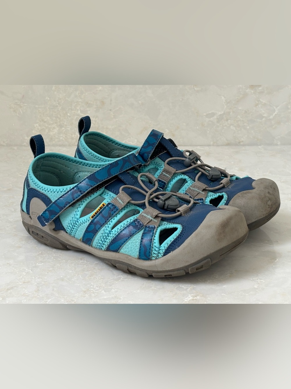 KEEN KNOTCH CREEK YOUTH UNISEX Fjord Blue Sandal Shoes, Youth Size 6